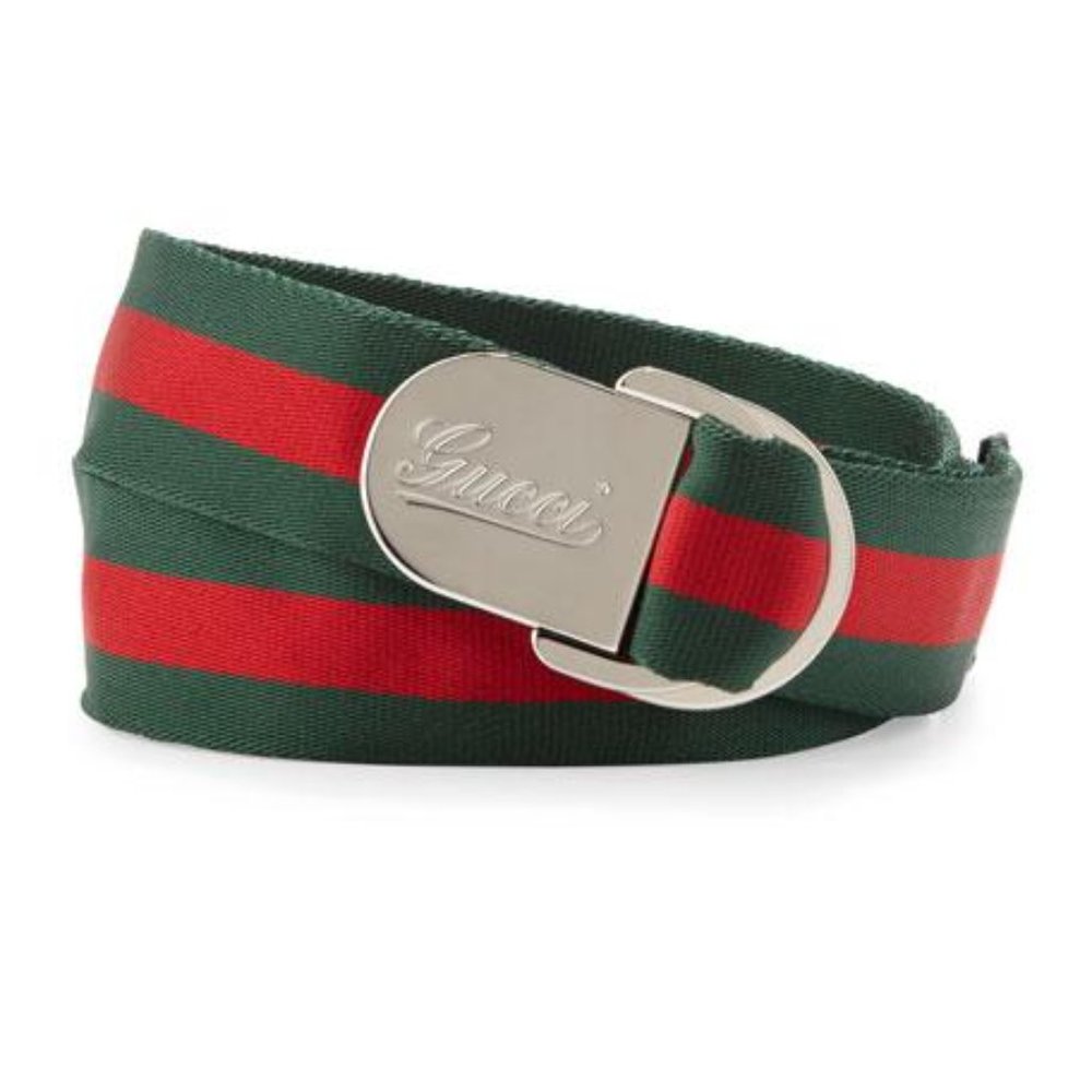 Gucci Web Belt with Gucci Buckle in Green - Picture 2 of 6
